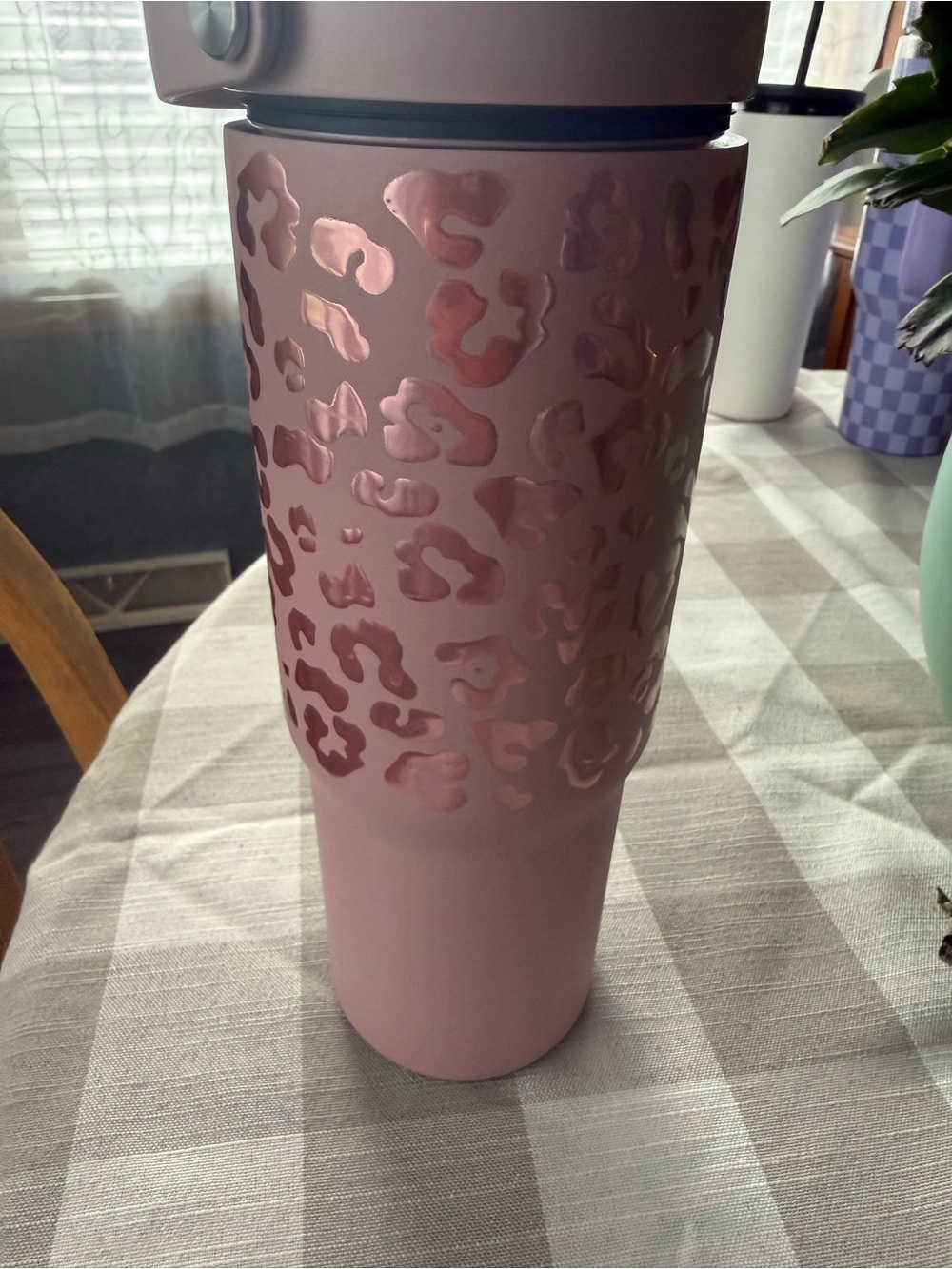 Pink Leopard-Pattern Stainless Travel Tumbler hydrapeak